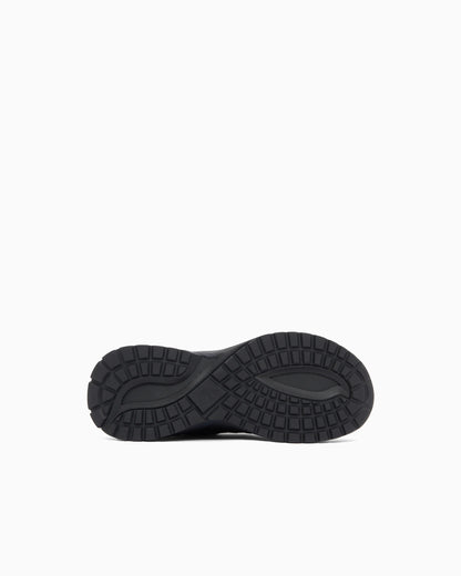 Sneakers with mesh suede and a chunky rubber sole