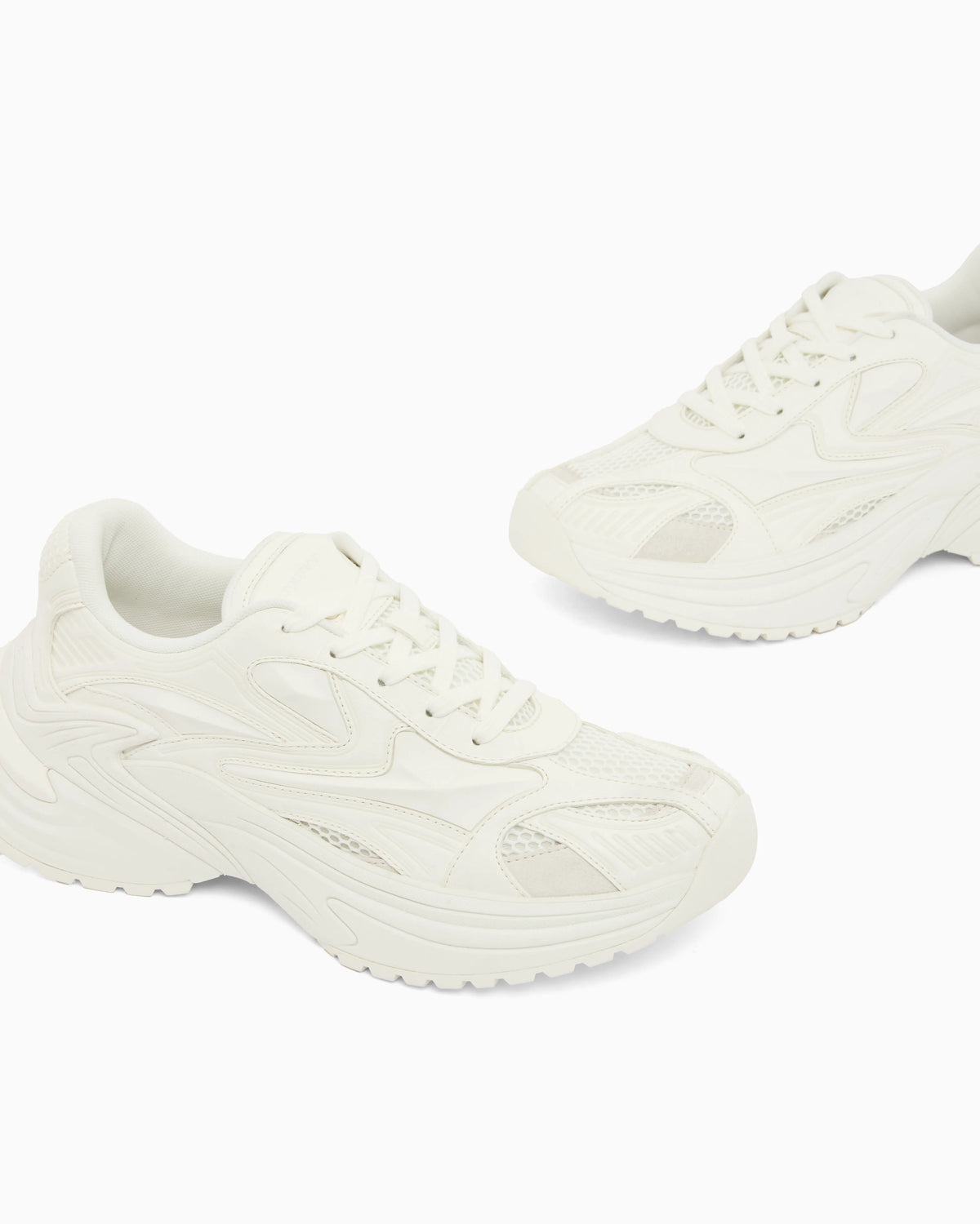 Suede and mesh sneakers