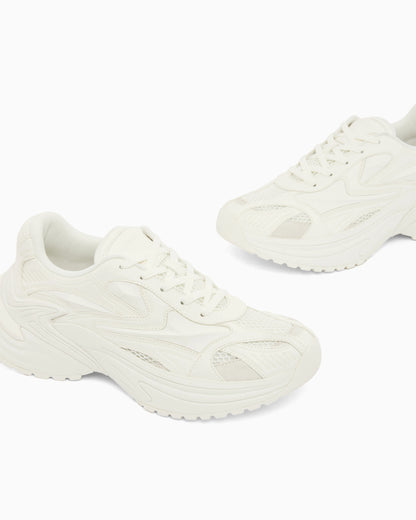 Suede and mesh sneakers