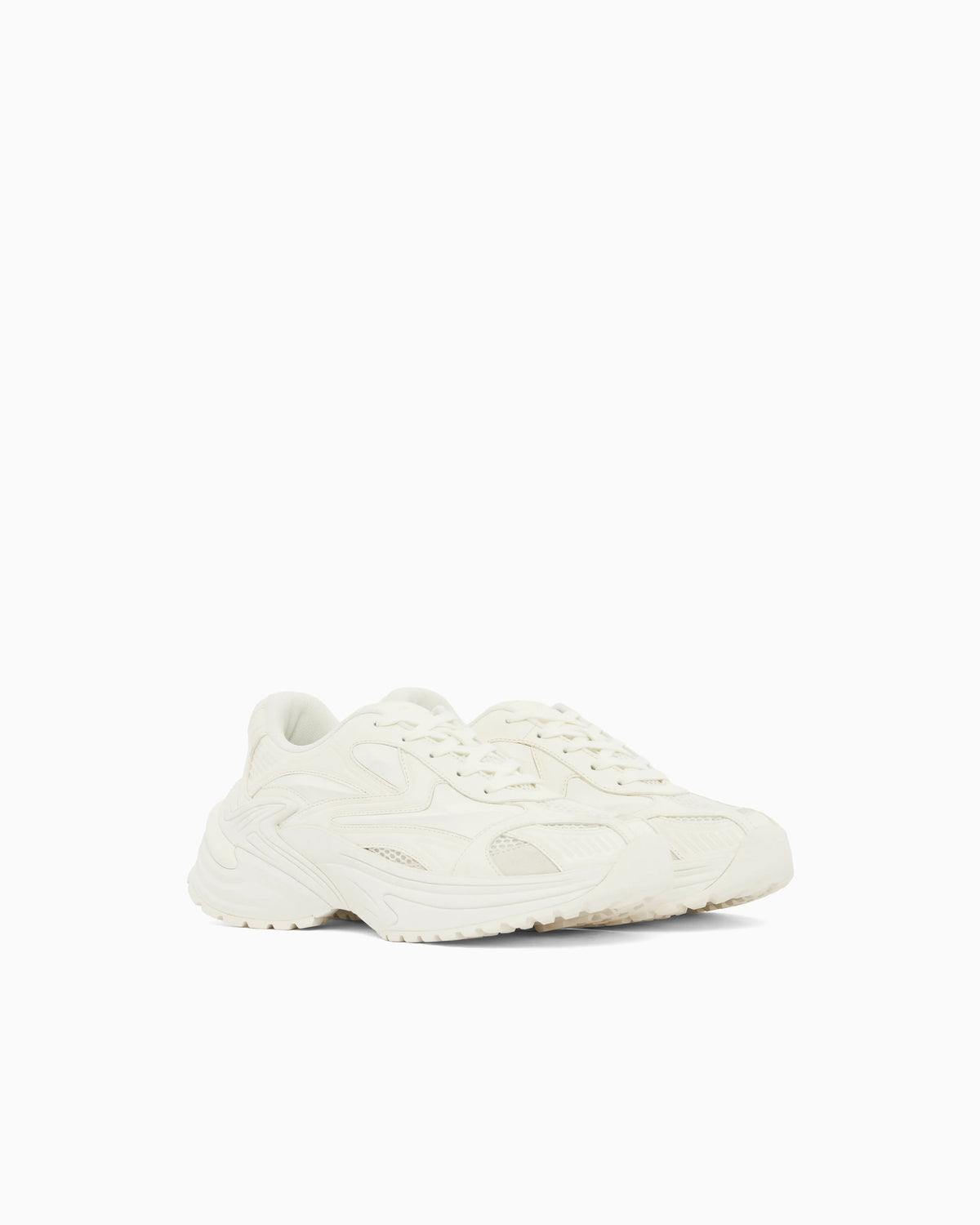 Suede and mesh sneakers