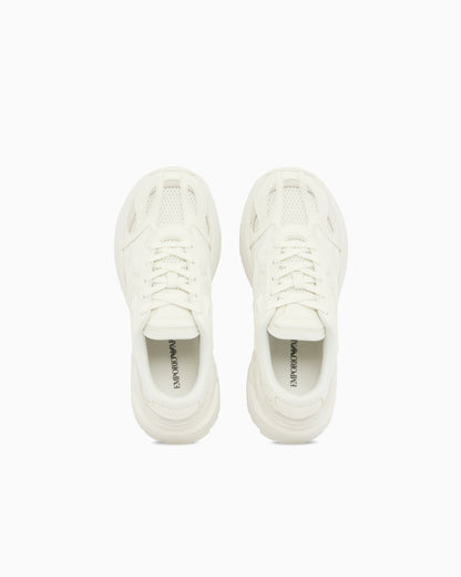 Suede and mesh sneakers