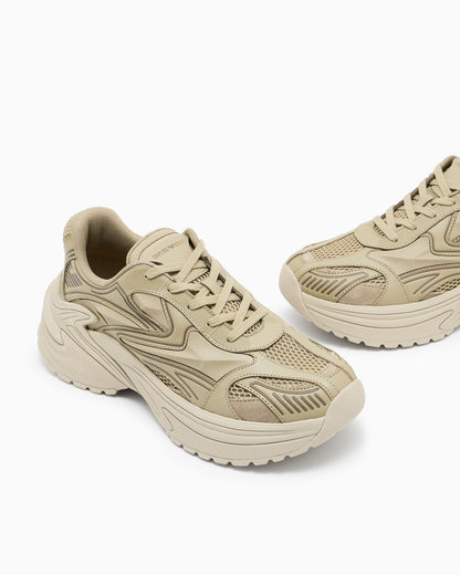 Suede and mesh sneakers