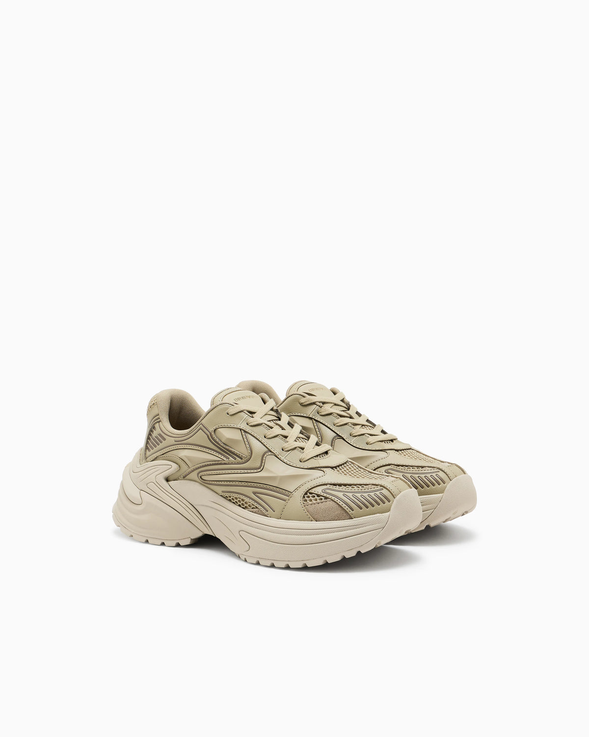 Suede and mesh sneakers
