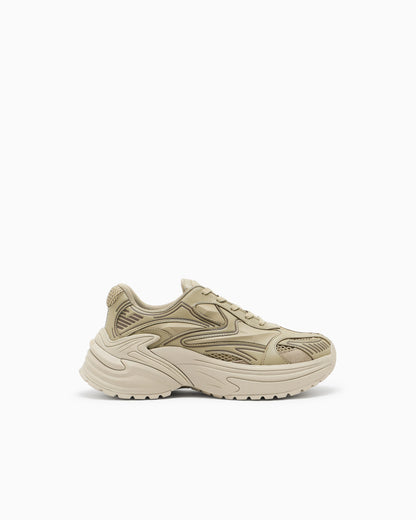 Suede and mesh sneakers