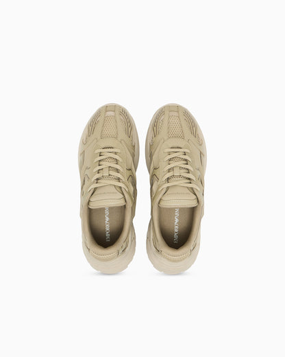 Suede and mesh sneakers