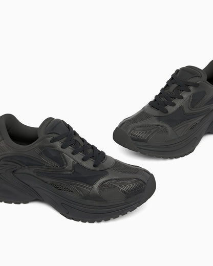 Suede and mesh sneakers