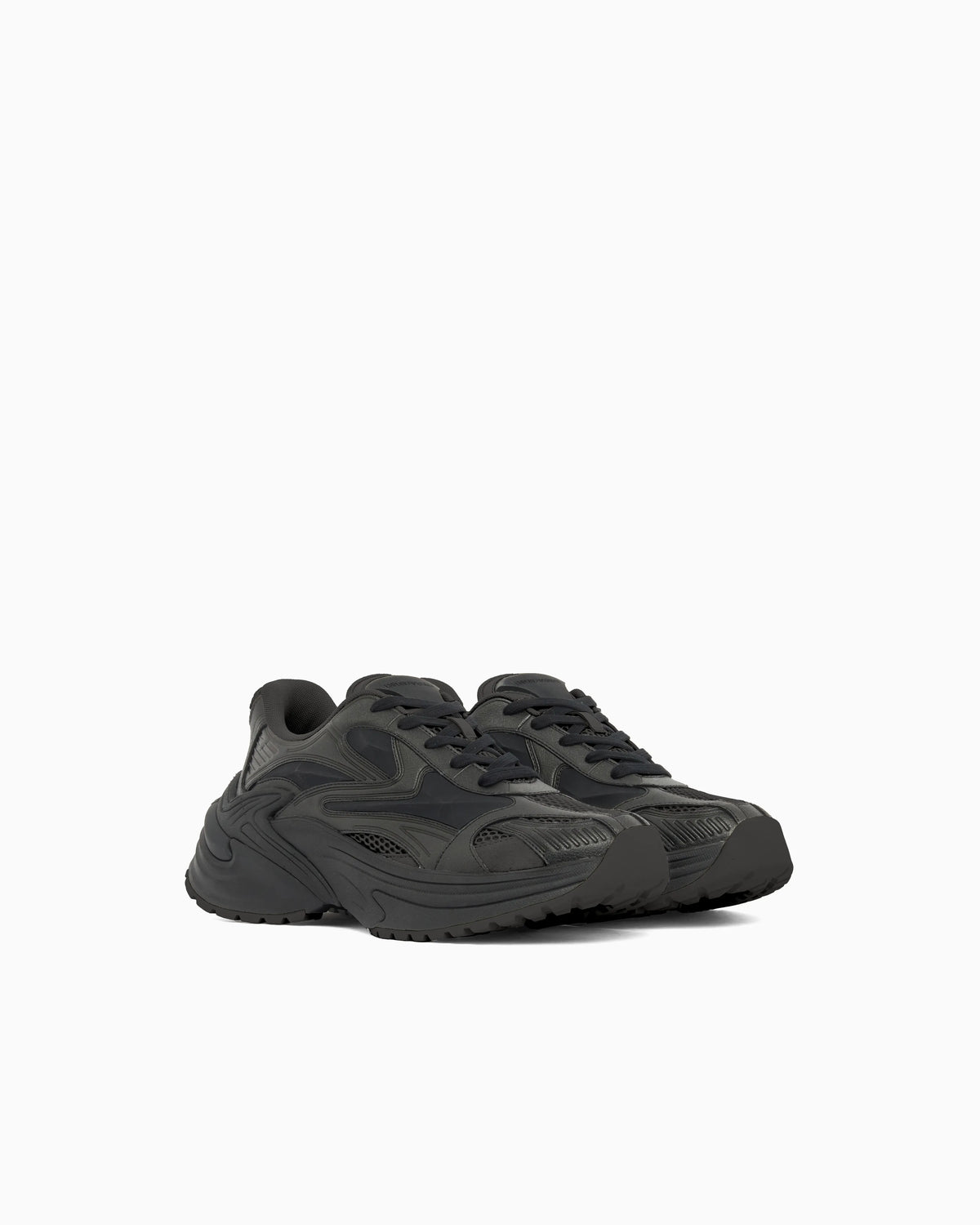 Suede and mesh sneakers