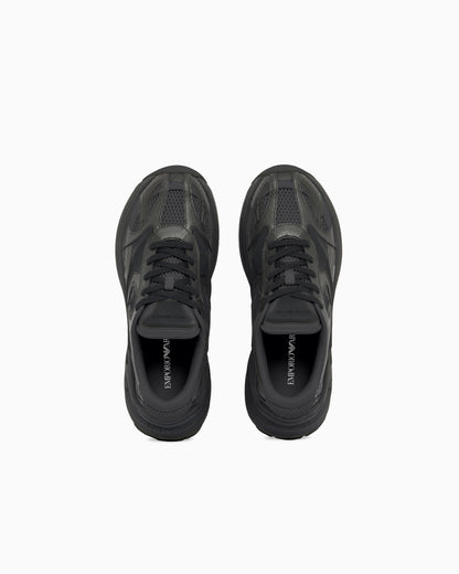 Suede and mesh sneakers