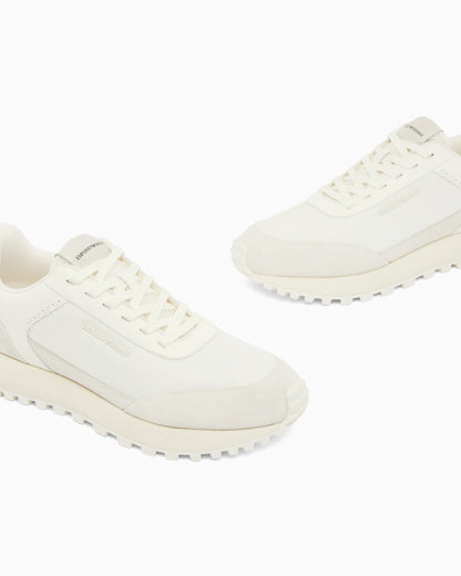 Cordura sneakers with suede details and side logo