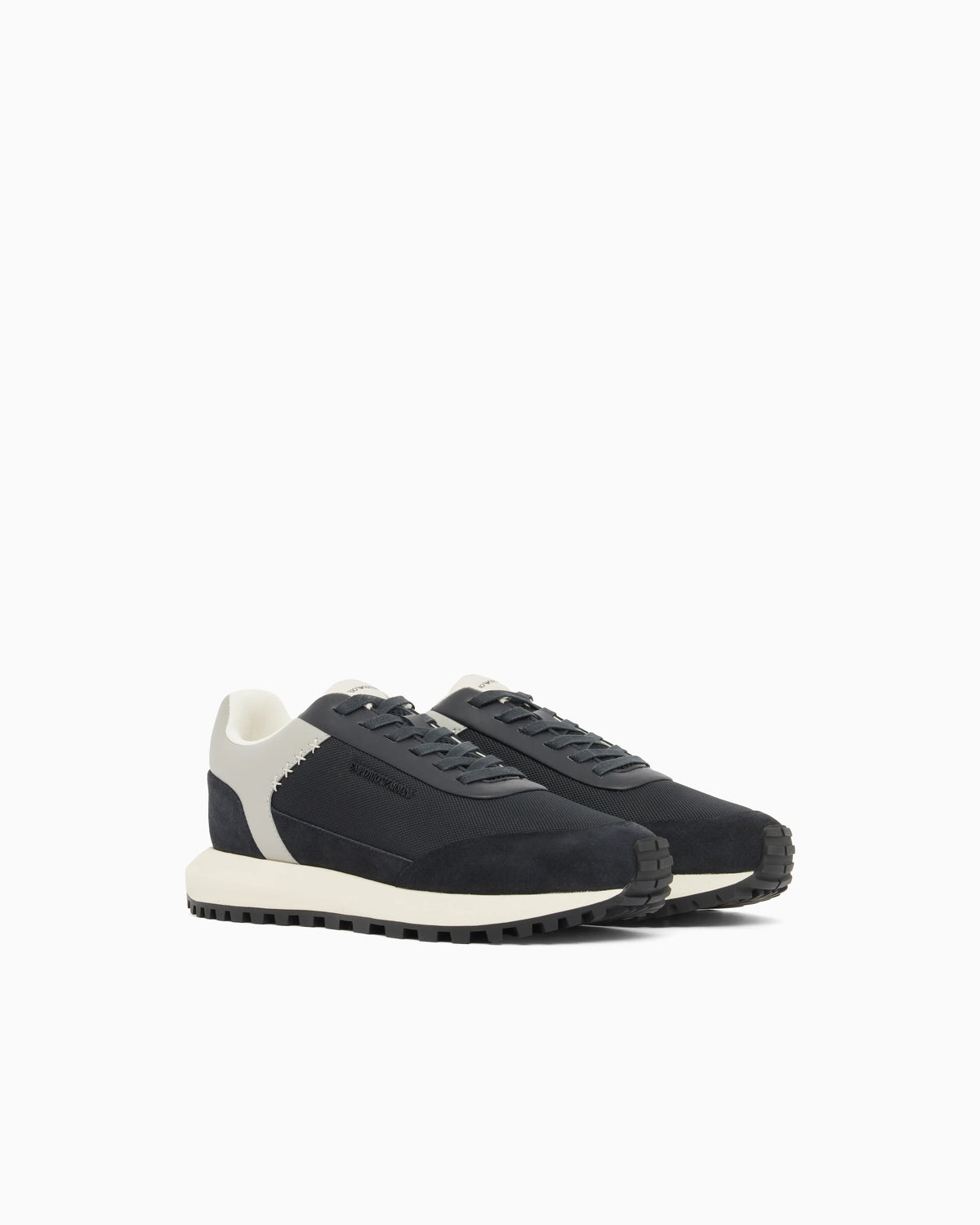 Cordura sneakers with suede details and side logo