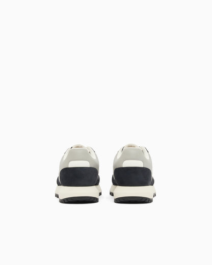 Cordura sneakers with suede details and side logo