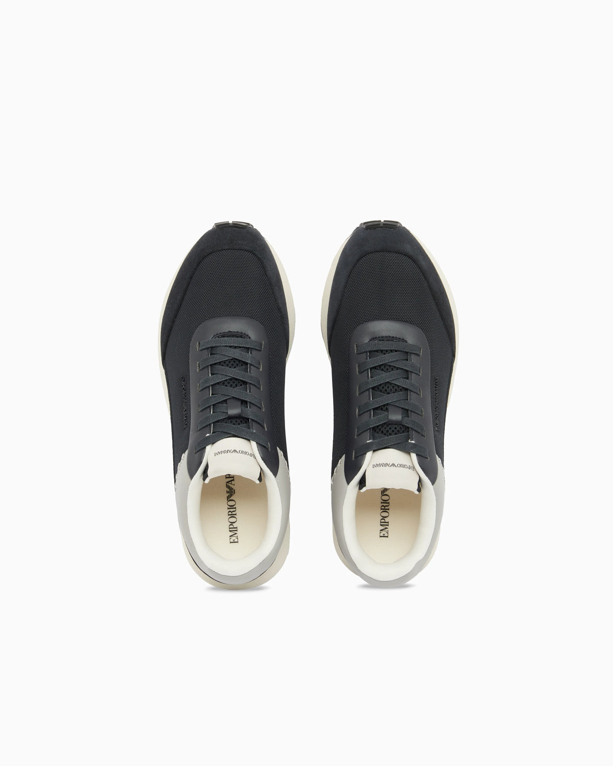 Cordura sneakers with suede details and side logo