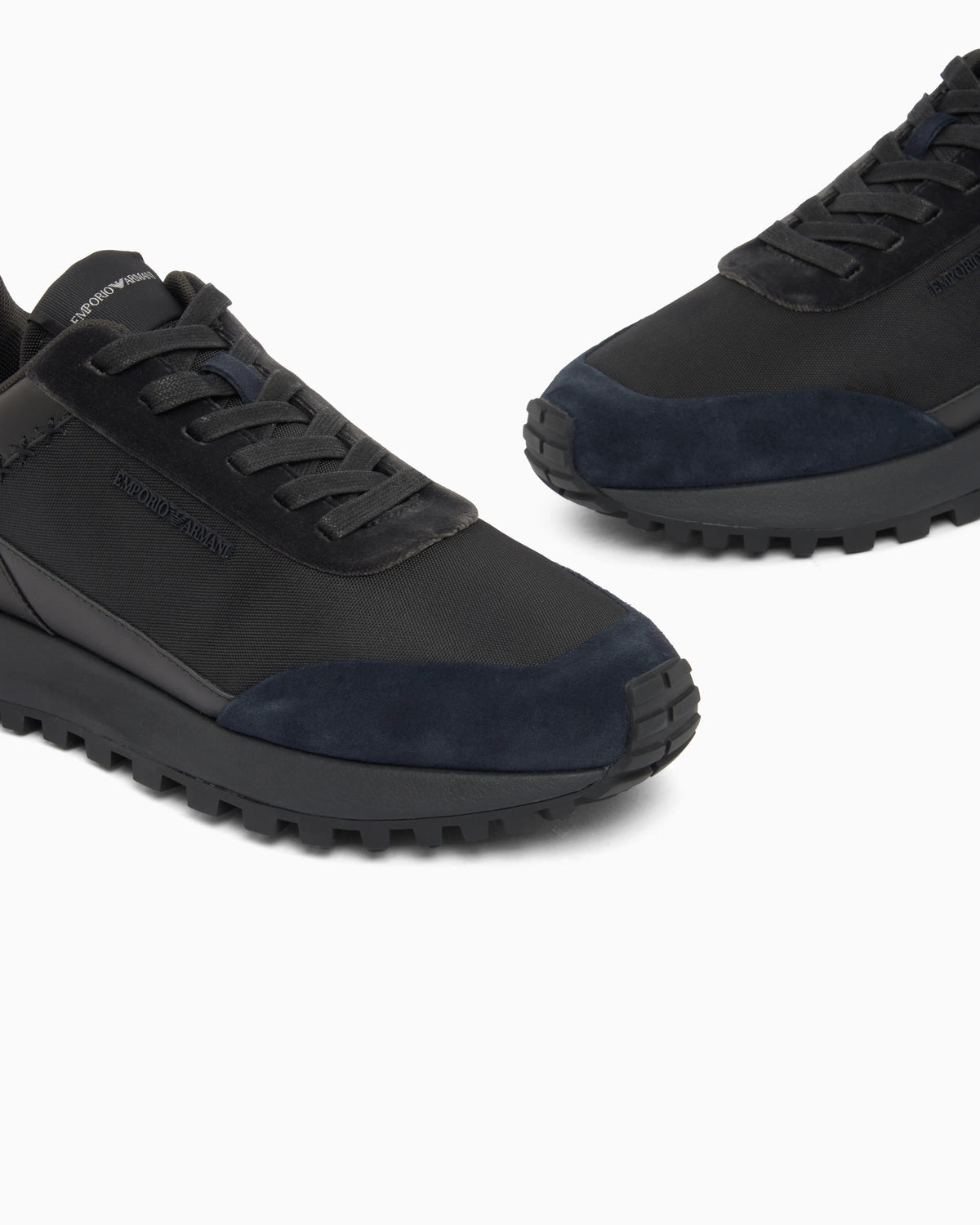 Lace-up sneakers in suede and velvet with Cordura details