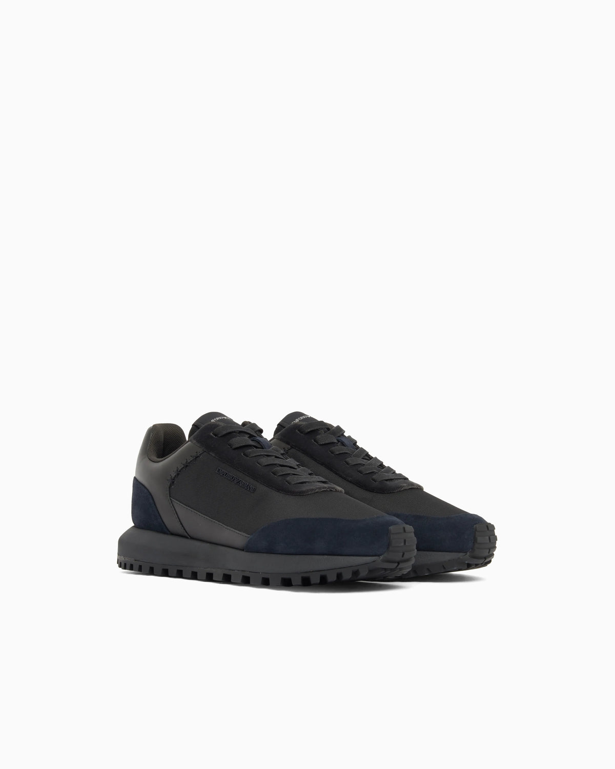 Lace-up sneakers in suede and velvet with Cordura details