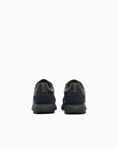 Lace-up sneakers in suede and velvet with Cordura details