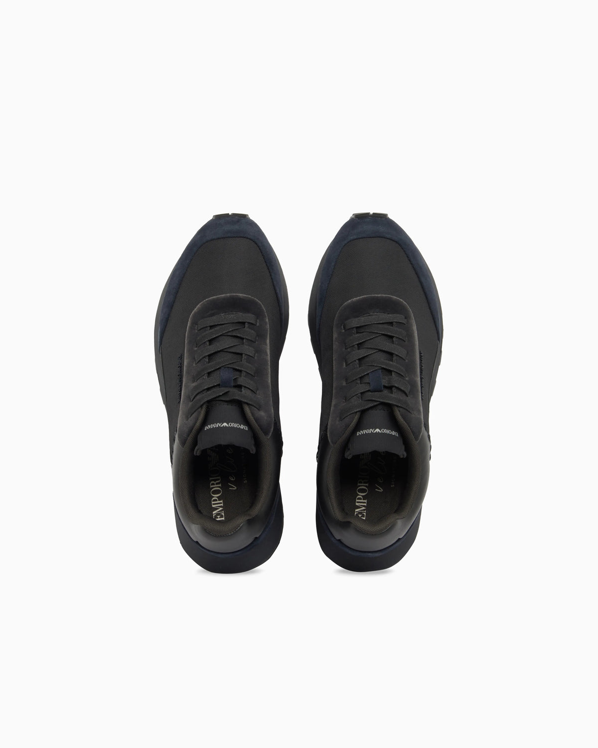 Lace-up sneakers in suede and velvet with Cordura details