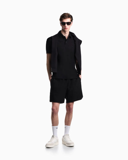 Shorts in all-over micro eagle jacquard jersey