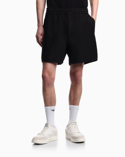 Shorts in all-over micro eagle jacquard jersey