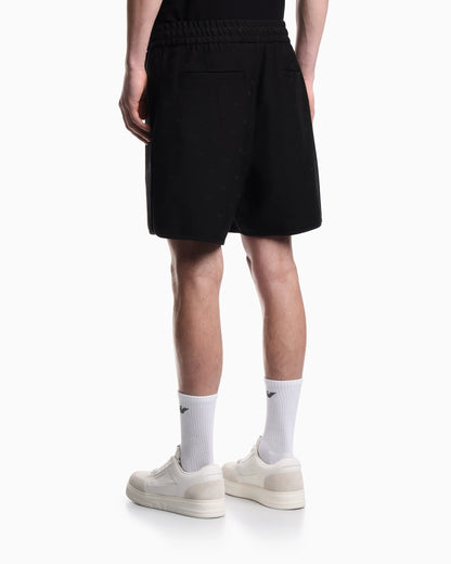 Shorts in all-over micro eagle jacquard jersey