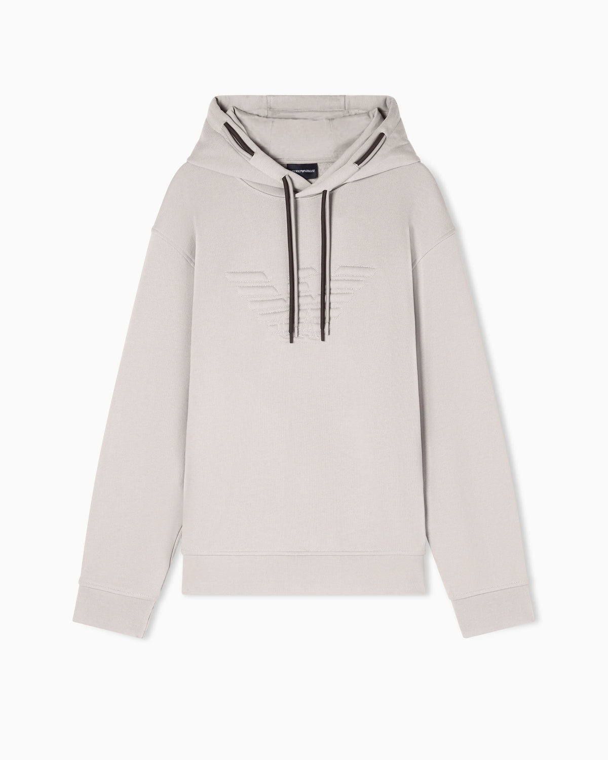 Loose-fit hooded sweatshirt in French terry jersey with a domed eagle