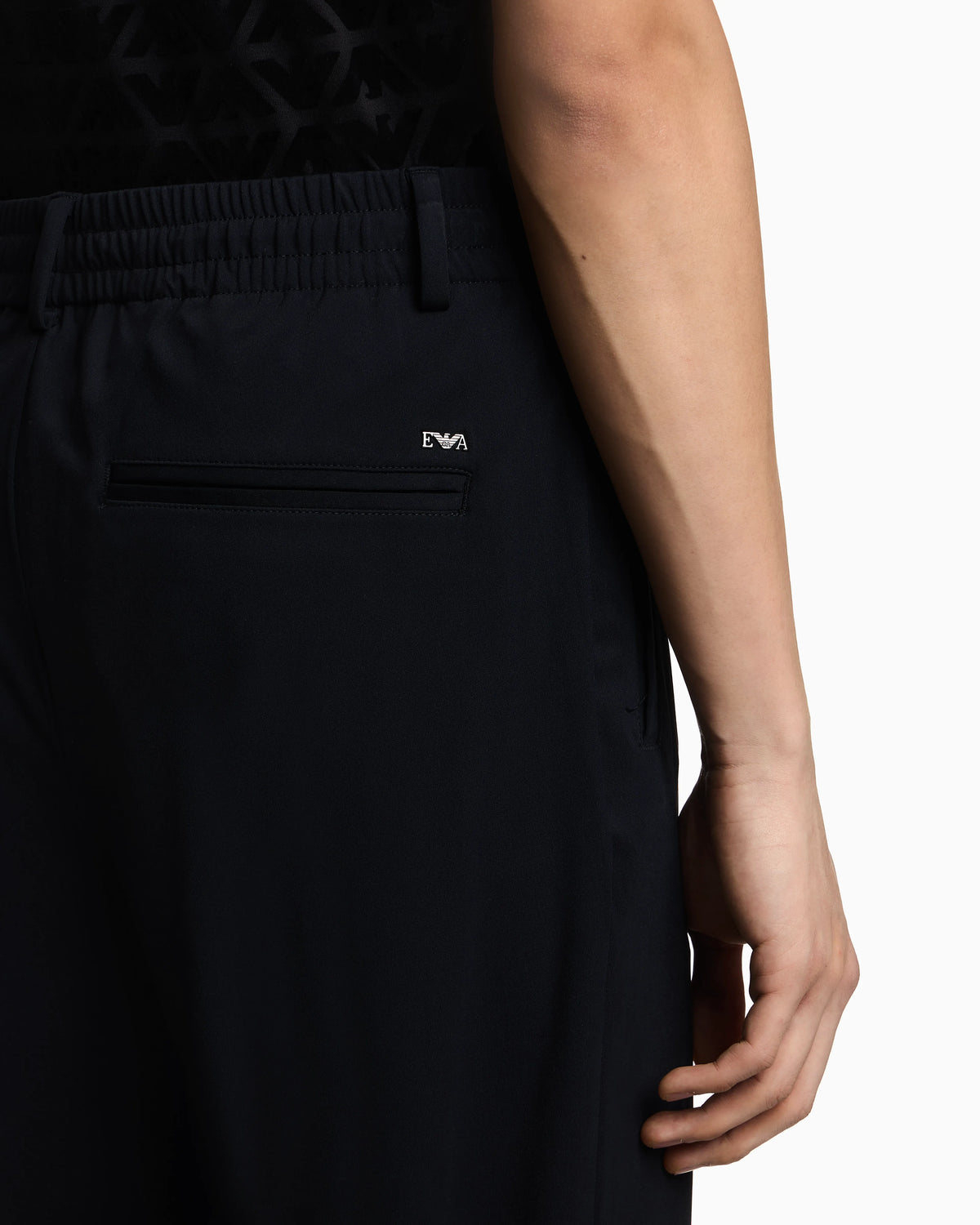 Stretch-nylon trousers with an elasticated hem