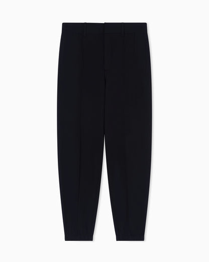 Stretch-nylon trousers with an elasticated hem