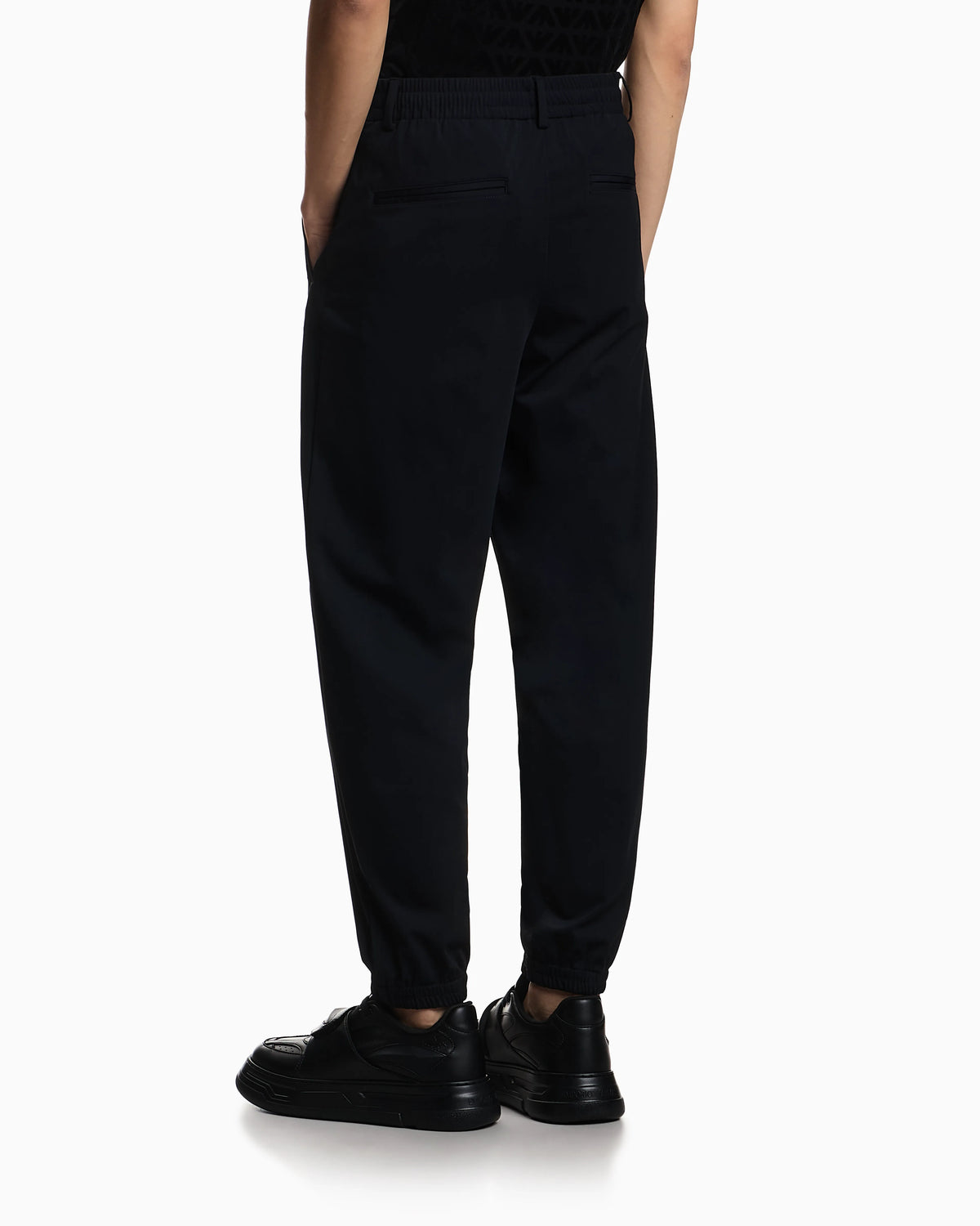 Stretch-nylon trousers with an elasticated hem