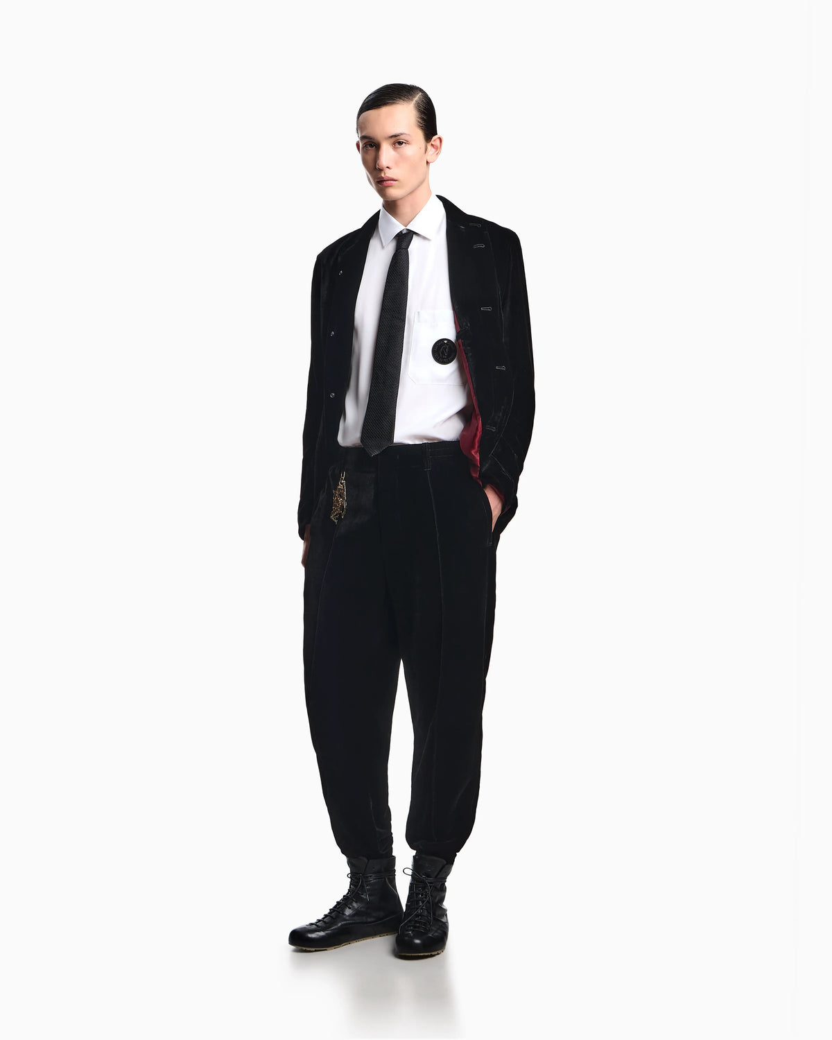 Lunar New Year chenille trousers with ribbing and charm