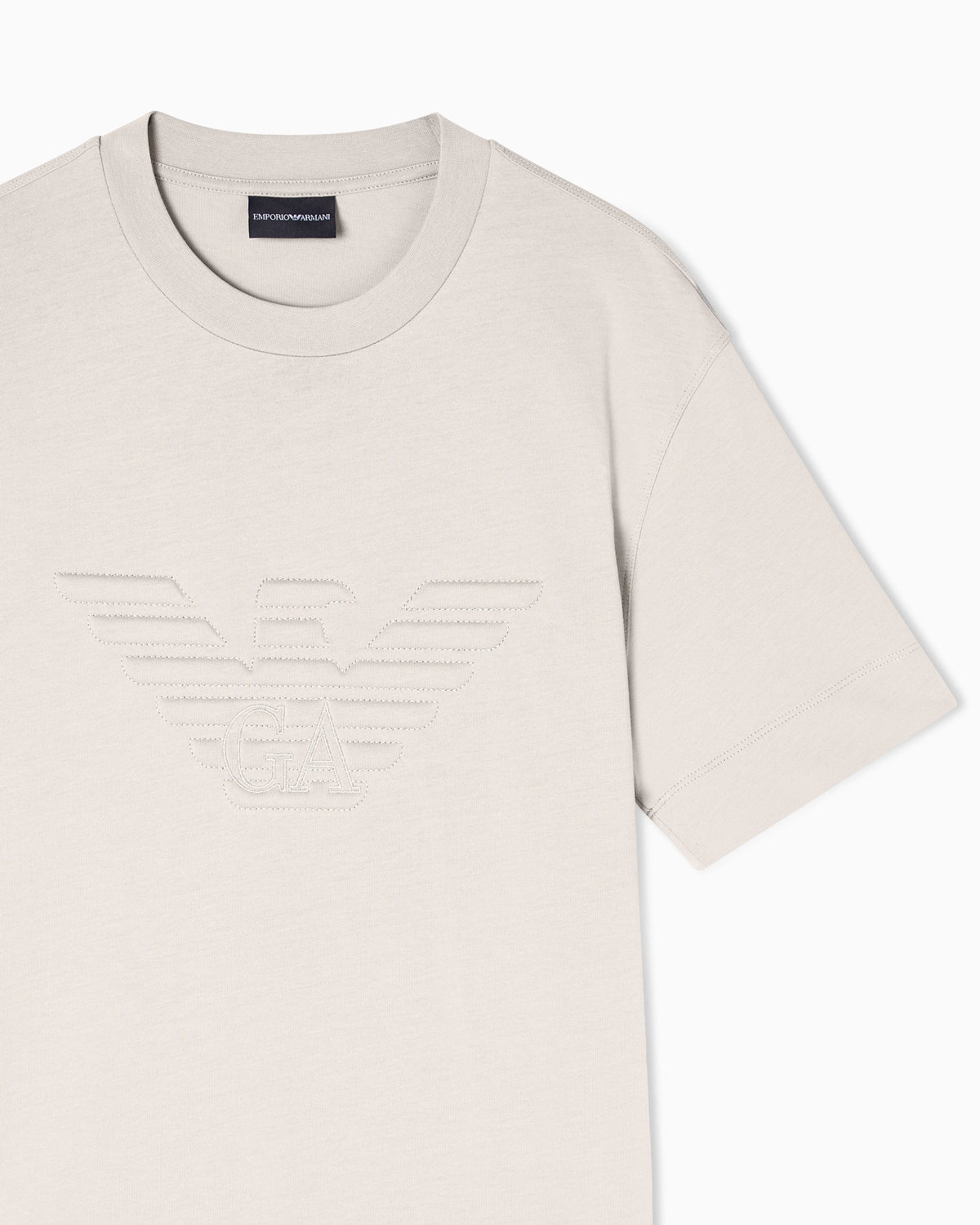 Slim fit T-shirt in heavy jersey with domed eagle