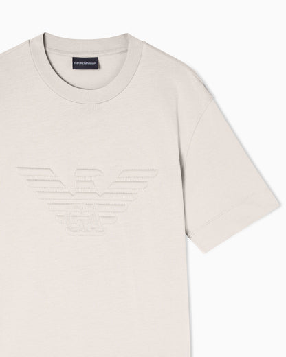 Slim fit T-shirt in heavy jersey with domed eagle