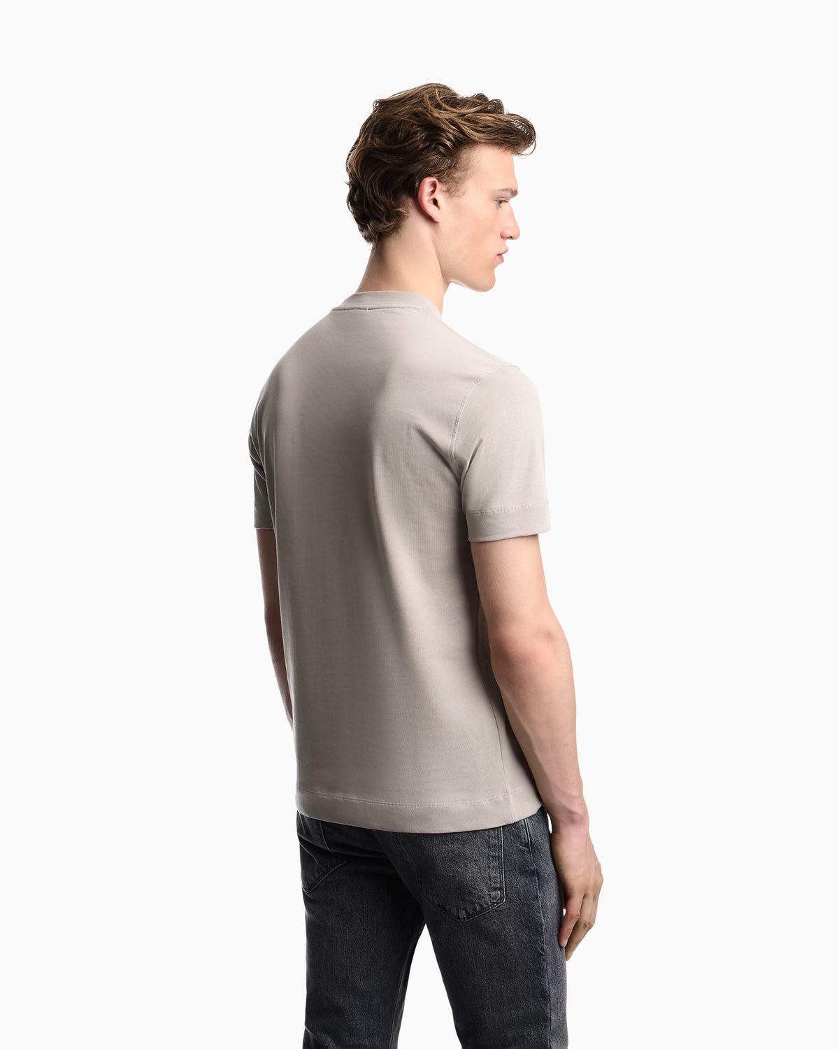 Slim fit T-shirt in heavy jersey with domed eagle