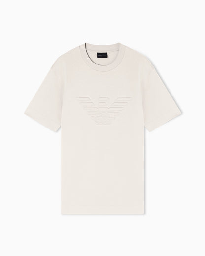 Slim fit T-shirt in heavy jersey with domed eagle