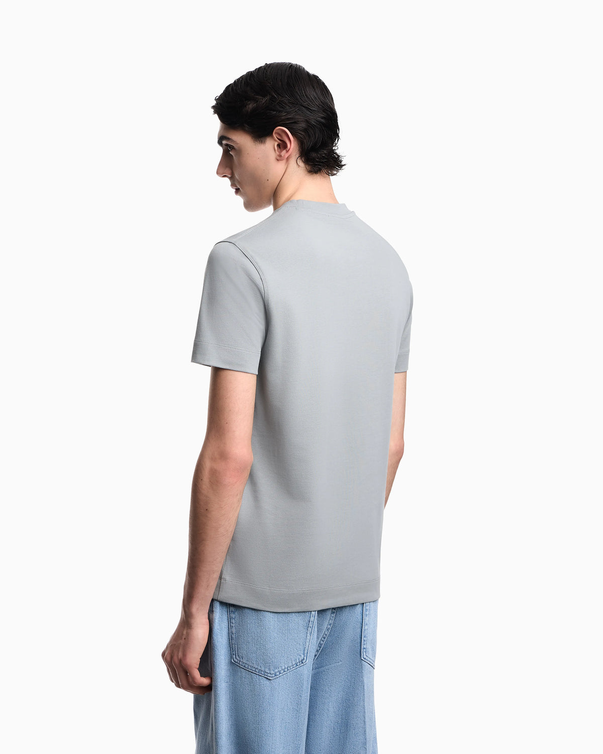 Slim fit T-shirt in heavy jersey with domed eagle