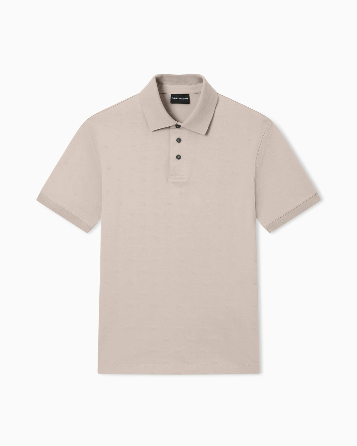 Slim-fit jersey polo shirt with all-over jacquard eagle