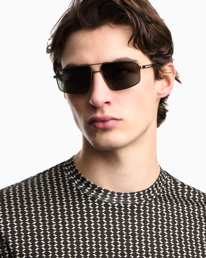 Lyocell-blend jersey T-shirt with all-over micro pattern print