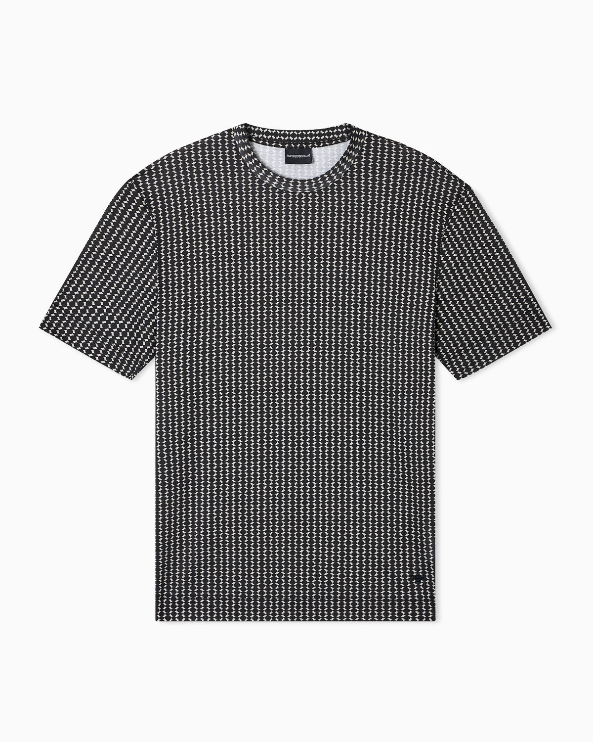 Lyocell-blend jersey T-shirt with all-over micro pattern print