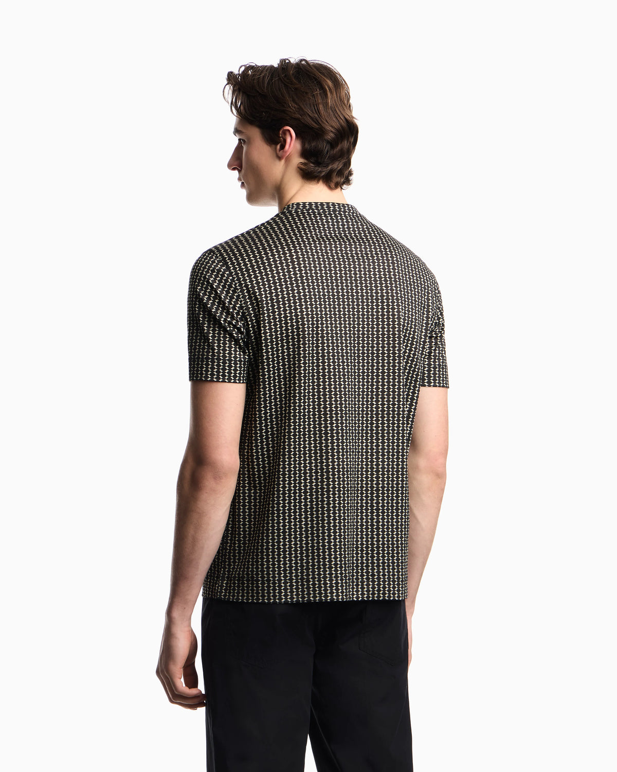 Lyocell-blend jersey T-shirt with all-over micro pattern print