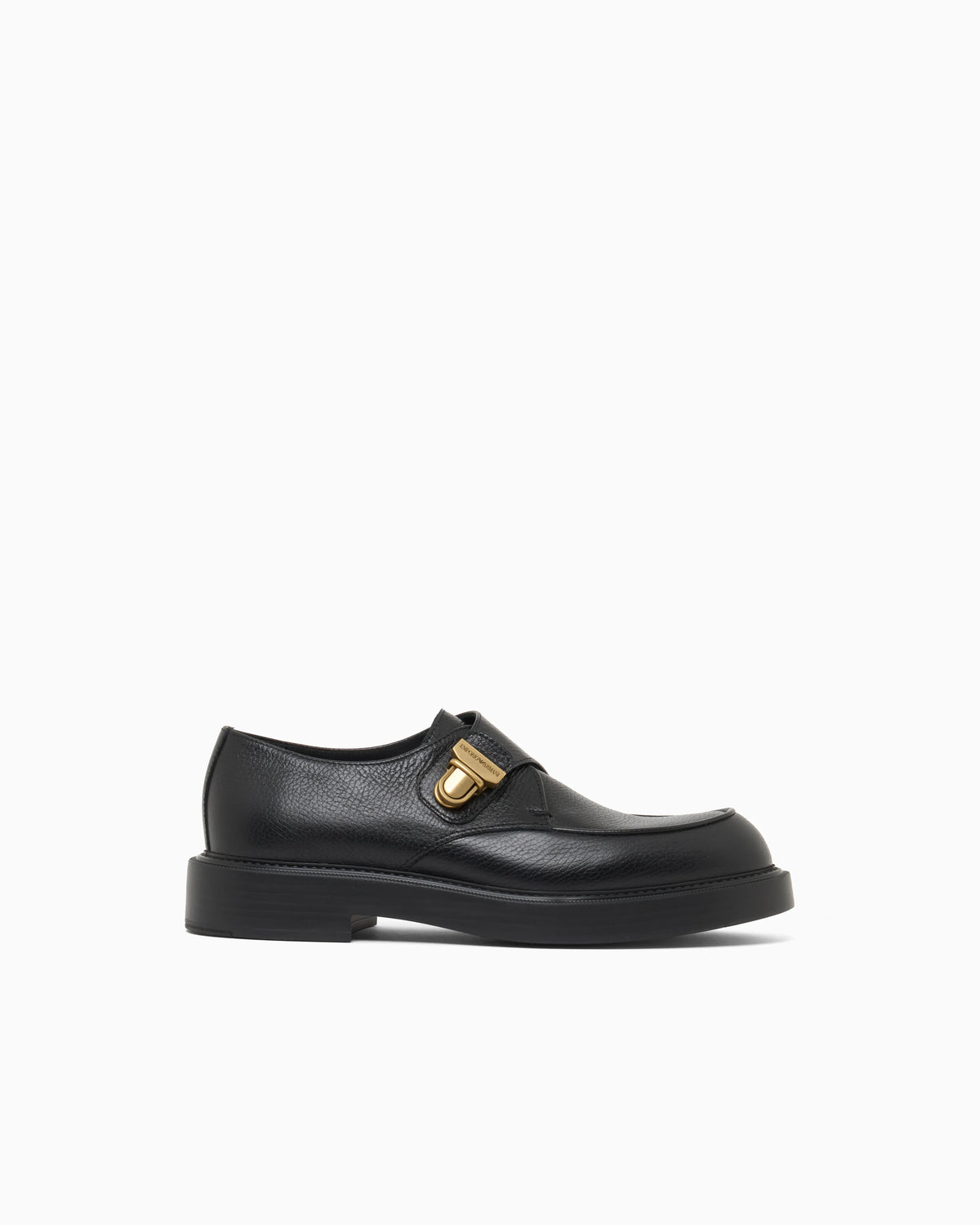 Icon pebbled leather chunky monk straps