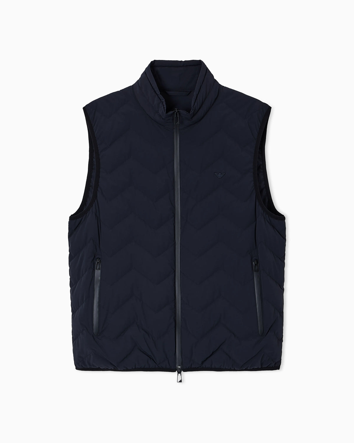 Nylon down jacket sleeveless with a chevron quilt Essential