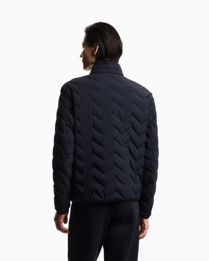 Nylon down jacket with zip and chevron quilting Essential