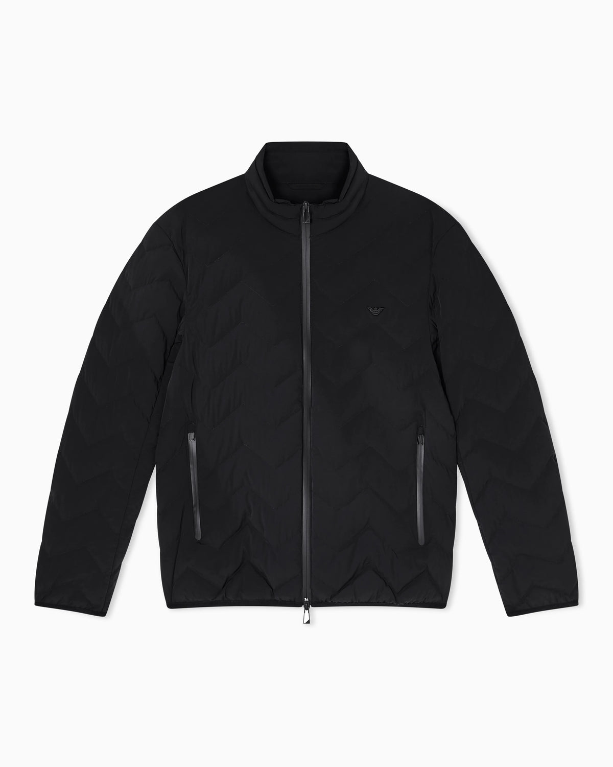 Nylon down jacket with zip and chevron quilting Essential