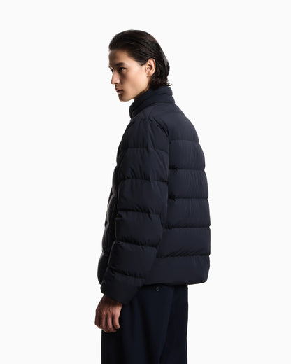 Water-repellent quilted nylon spandex down jacket
