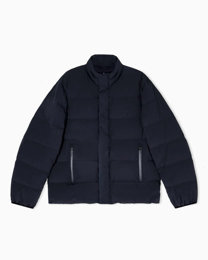 Water-repellent quilted nylon spandex down jacket