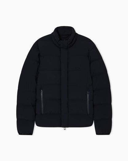 Water-repellent quilted nylon spandex down jacket
