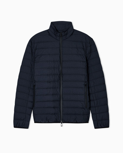 Quilted down jacket with all-over jacquard logo Essential