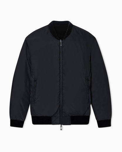 Quilted down jacket with all-over jacquard logo Essential