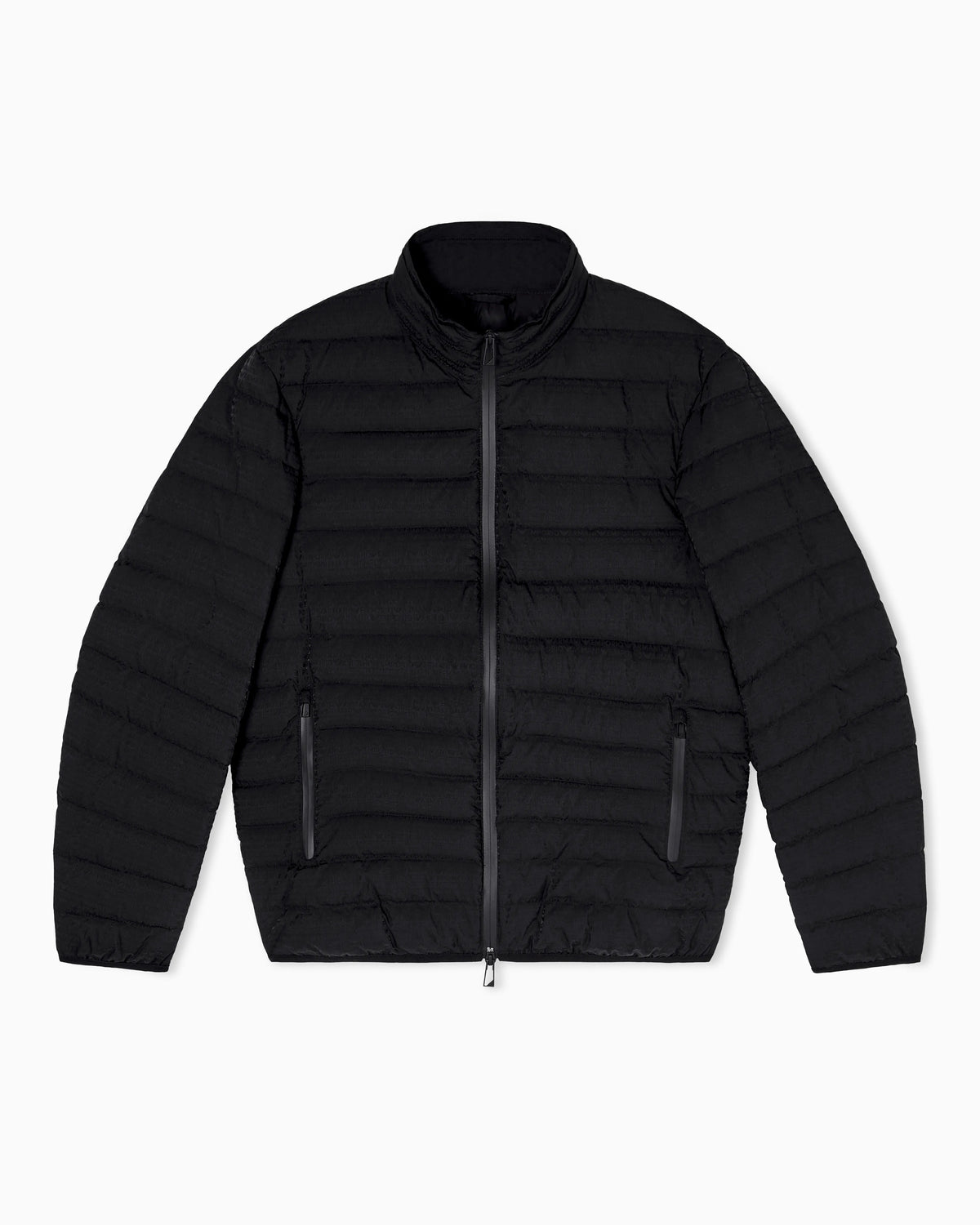 Quilted down jacket with all-over jacquard logo Essential