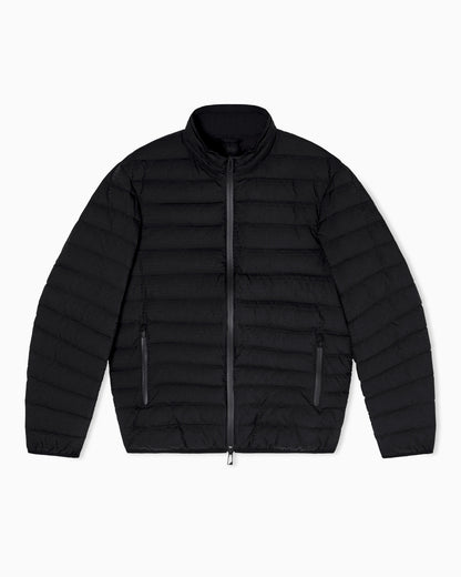Quilted down jacket with all-over jacquard logo Essential