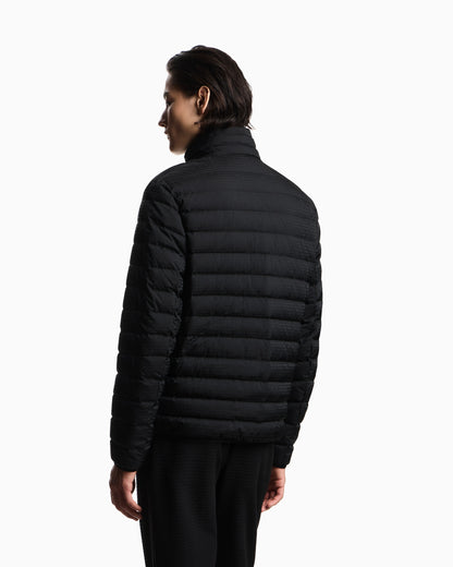 Quilted down jacket with all-over jacquard logo Essential