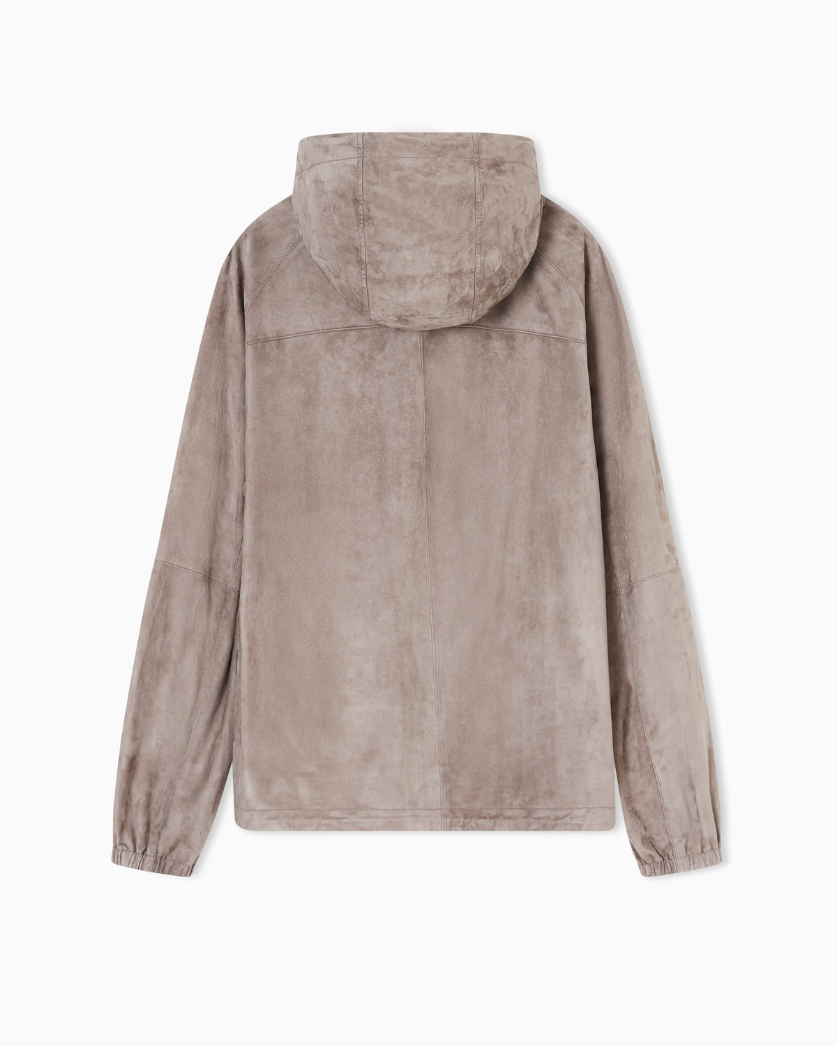 Hooded blouson in goatskin suede